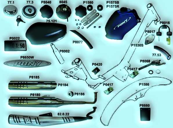Sattel Tank Rahmen Auspuff Pony Beta GTX